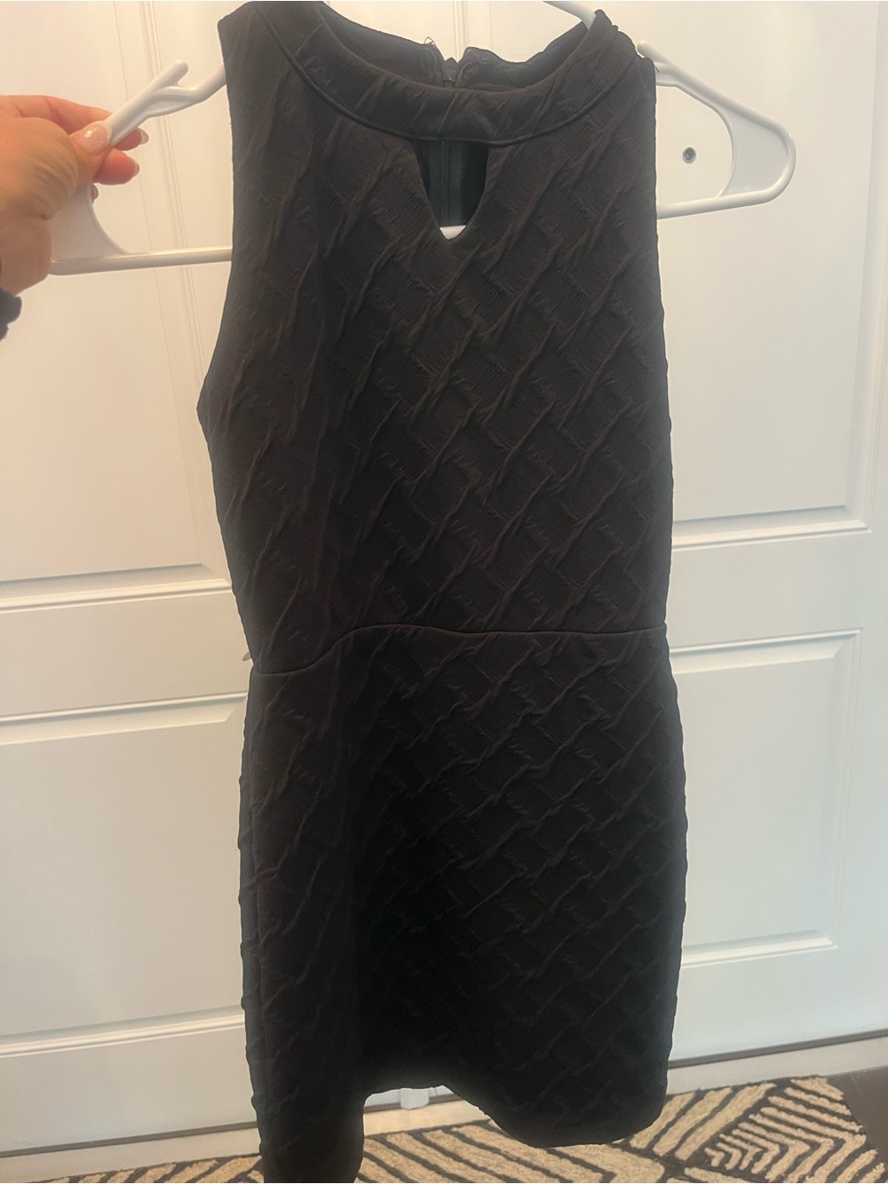 Girls' Textured Black Sleeveless Dress